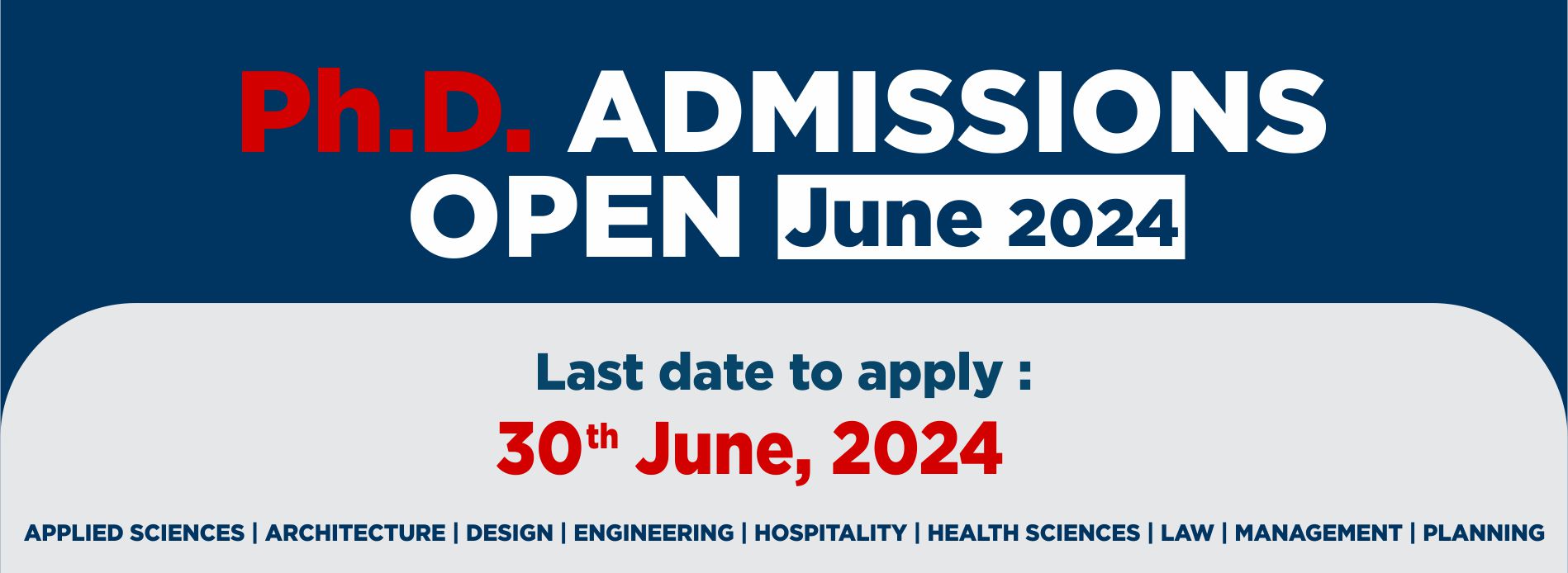 PHD Admissions Open